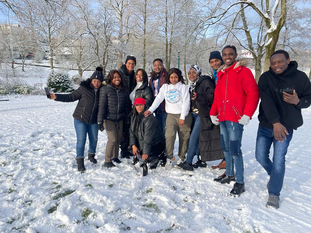 First Snow experience captured with peers at Salford Business School